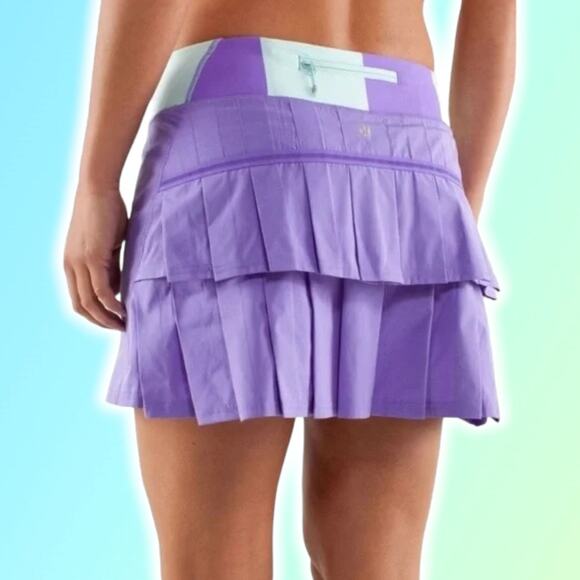 lululemon athletica Dresses & Skirts - LULULEMON Run Pace Setter Skirt Sz 6  Bold Stripe Power Purple